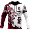 The Red King Lion Tattoo Over Printed Hoodie TP