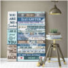 To My Daughter You Are My Sunshine Canvas Wall Art CA220