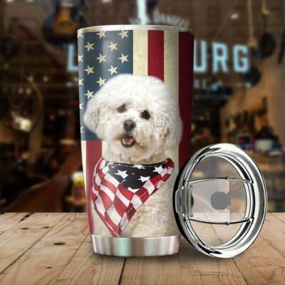 Bichon Frise American Flag 20oz 30oz Travel Tumbler TB1033