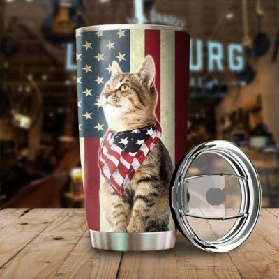 Dark Begal Cat American Flag 20oz 30oz Travel Tumbler TB1037